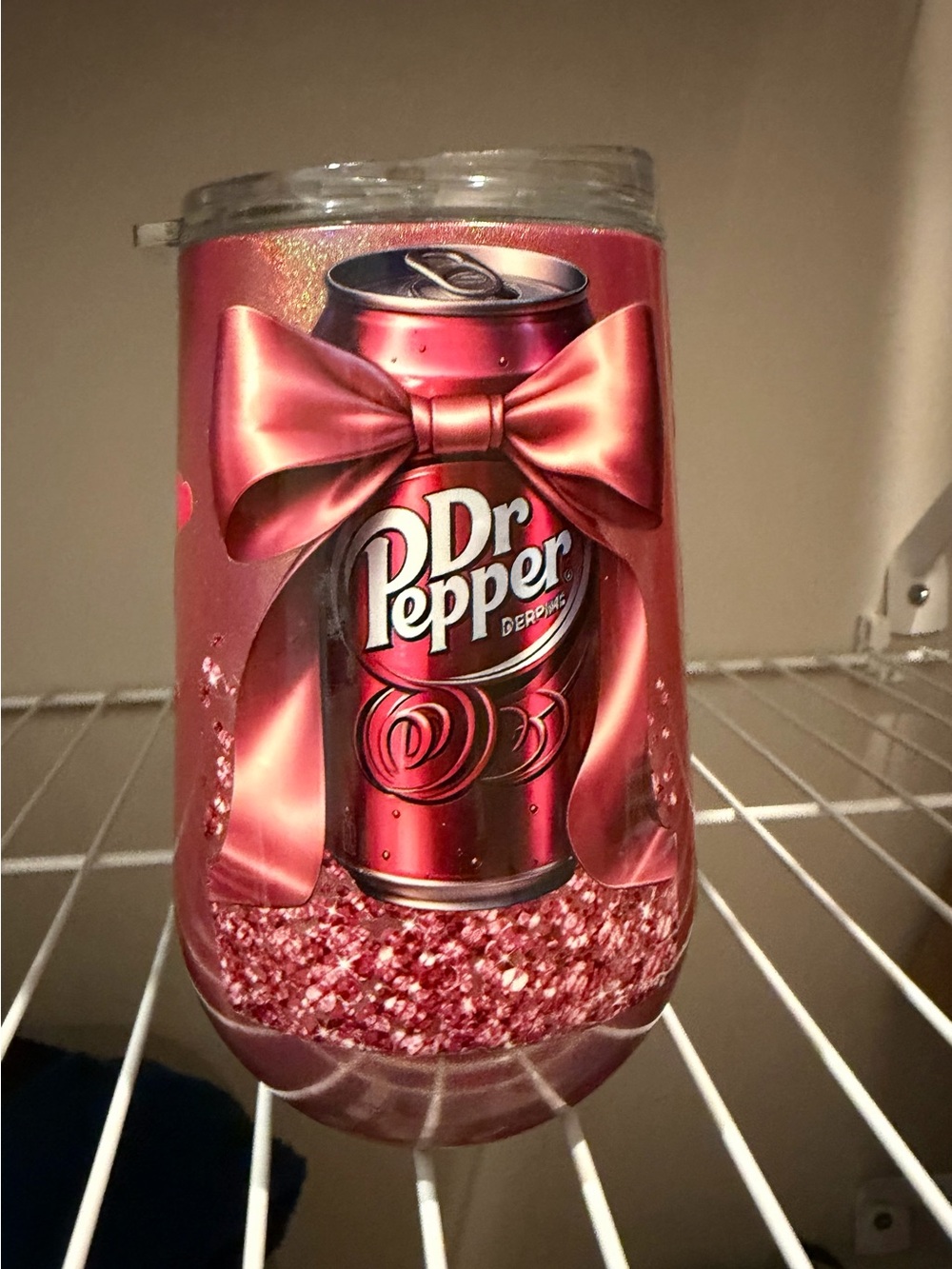 Dr Pepper Maroon Metallic Glitter Tumbler - New without Tags